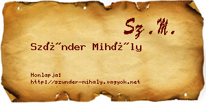 Szünder Mihály névjegykártya